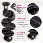 Body Wave Human Hair 4 Bundles with 4x4/5x5 Lace Closure