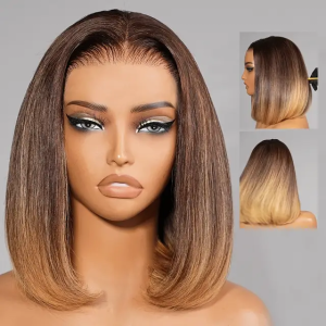 Airtouch Balayage 13x6 ProAngle™ Frontal Pull Go Wigs Brown to Honey Blonde Ombre Body Wave Glueless Pre-All Wigs